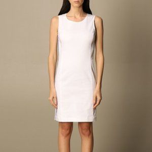 LOVE MOSCHINO LETTER SLEEVELESS WHITE DRESS